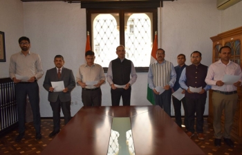 Ambassador Rahul Shrivastava administered the Anti Terrorism Day pledge to Embassy s officials today.