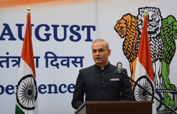 On the occasion of the 76th Independence Day of India, Ambassador Rahul Shrivastava hoisted the National Flag at the Embassy of India, Bucharest.