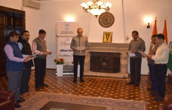 The Constitution Day was celebrated in the Embassy by reading of the Preamble by Ambassador Shrivastava.