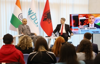 Visit of Ambassador to Western Balkans University in Tirana, Albania
