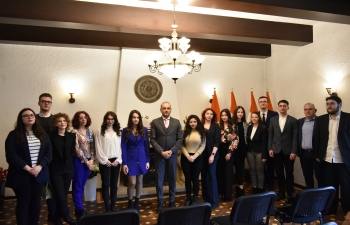 Students from the Centre for Euro-Atlantic Studies, University of Bucharest paid a familiarization visit to the Embassy 