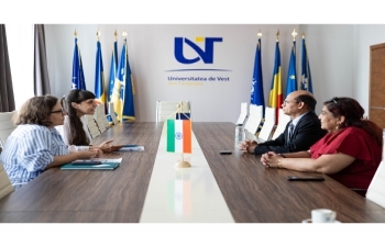 Ambassador Dr. Manoj Kumar Mohapatra held a productive meeting with Prof. Univ. Dr. Valy CEIA, Vice-Rector of the Western University of Timi&#537;oara
