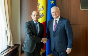 Ambassador Mohapatra Meets Igor Dodon, President of the Moldova-India Parliamentary Friendship Group