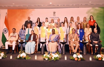 President Droupadi Murmu Addresses Indian Community and 'Friends of India' at Reception in Bucharest